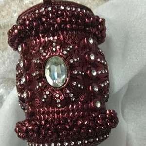 Sac à main en métal fait main Vivid H4126, pochette pour femmes, or et argent, perles, soirée, sacs à main de soirée, fermeture à rabat, doublure en acrylique, 1-1,9 L - Product Image 1