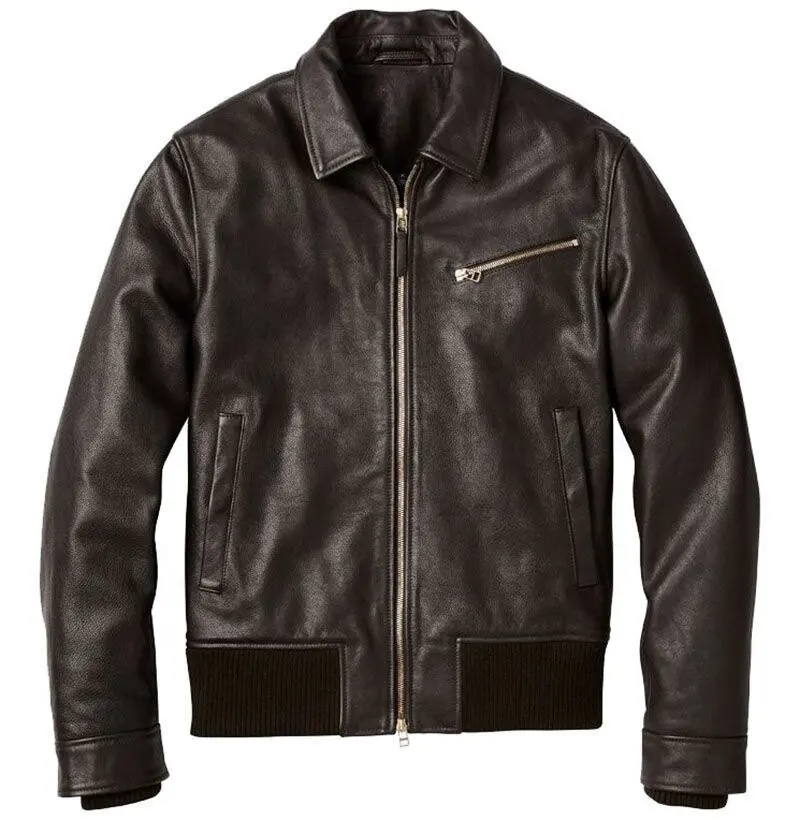 Real fashion leather jacket for men/winter leather jacket wholesale point