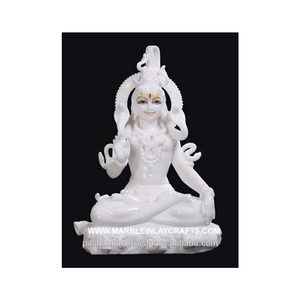 Idols de marbre naturel blanc Makrana Shiv Shankar - Product Image 1
