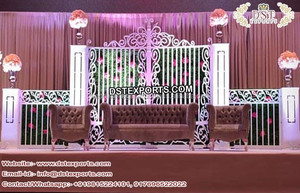 Scène de réception de mariage indien en bois, scène de Style raiwati pour les mariages royaux, Rajasthani, - Product Image 2
