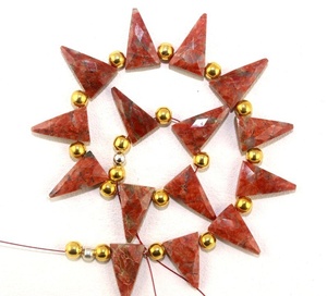 Natural Unakite Jasper Gemstone Faceted Triangle Shape Briolette <b>Beads</b> for Making Beautiful Jewelry Wholesale - Product Image 4
