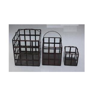Lanterne votive en laiton et verre finition antique décor à la maison bougeoir chauffe-plat pour salon boîte en fer emballée - Product Image 2