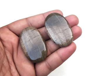 Cabujones marrones ovalados lisos de jaspe de madera Natural de 2 piezas de alta calidad, piedras preciosas sueltas de calidad para la fabricación de joyas - Product Image 2