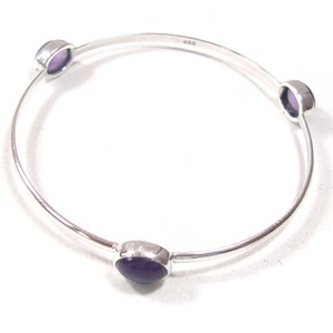 925 Sterling Sliver Amethyst Rough Stone <b>Bracelets</b> - Product Image 3
