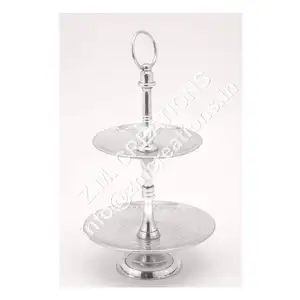 ขาตั้งเค้กตกแต่งงานปาร์ตี้รายการแห้งตกแต่งที่ขายดีที่สุดขาตั้งเค้กอลูมิเนียมฐานโลหะสีเงินบ้านแต่งงาน - Product Image 1