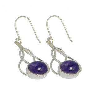 Boucles d'oreilles pendantes en argent sterling 925 pour femmes avec bijoux fantaisie en pierre précieuse d'améthyste naturelle du grossiste et du fournisseur - Product Image 1