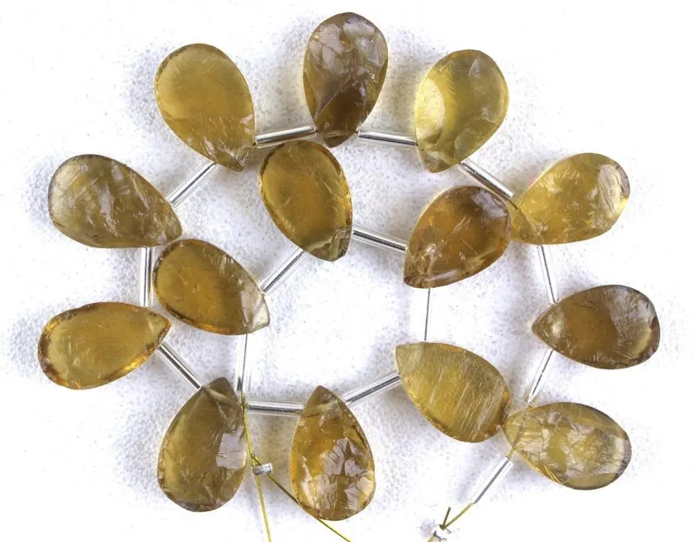 Top quality 1 Strand Pear Shape Back Side Polish Natural Bear Quartz Gemstone Untreated Handcut Rough Wholesale