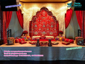 ปัญจาบSangeetพิธีเวทีฉากหลังปักกำมะหยี่เวทีฉากหลังRoyalงานแต่งงานฉากหลังผ้า - Product Image 6