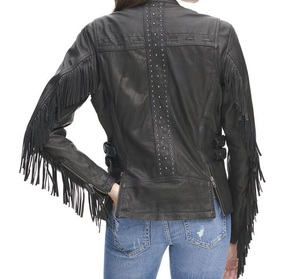 Nueva Chaqueta de Piel de Oveja Color Beige Oscuro para Mujer, Estilo Motero, Deportiva y a la Moda, con Diseño Personalizado, Venta al Por Mayor - Product Image 6