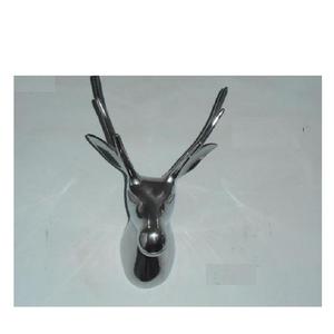 ประติมากรรมหัวกวางทำจากอะลูมิเนียมหล่อขัดเงาแบบกระจก สำหรับตกแต่งผนังบ้าน ของตกแต่งบ้าน รูปปั้นหัวสัตว์โลหะ - Product Image 4