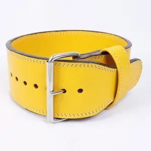 Pure Leather Single prong  powerlifting  belt with steel roll over buckle and custom logo
