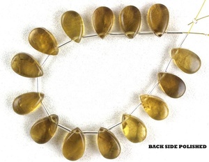 Top qualité 1 brin de face arrière en forme de poire poli ours naturel Quartz pierre précieuse non traitée coupe à la main brut vente en gros - Product Image 2