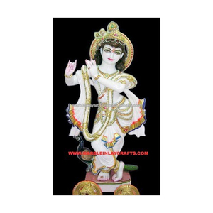 Makrana Marble Standing Krishna Statue - Product Image 1