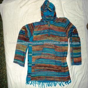 เสื้อมีฮู้ด/ แจ็กเก็ตลายทางทำจากอะคริลิกของผู้ชายแฟชั่นฤดูหนาวใหม่จากอินเดีย - Product Image 2