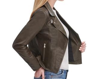 Chaqueta de cuero de motocicleta con cremallera negra para mujer de talla grande, Tops de otoño, abrigo para mujer, prendas de vestir exteriores de moda, venta al por mayor, nuevo - Product Image 4