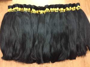 Vietnamien Double Dessiné Vierge Remy Cheveux Soyeux Vague Droite Cheveux En Vrac Matière Première Cheveux Humains - Product Image 4