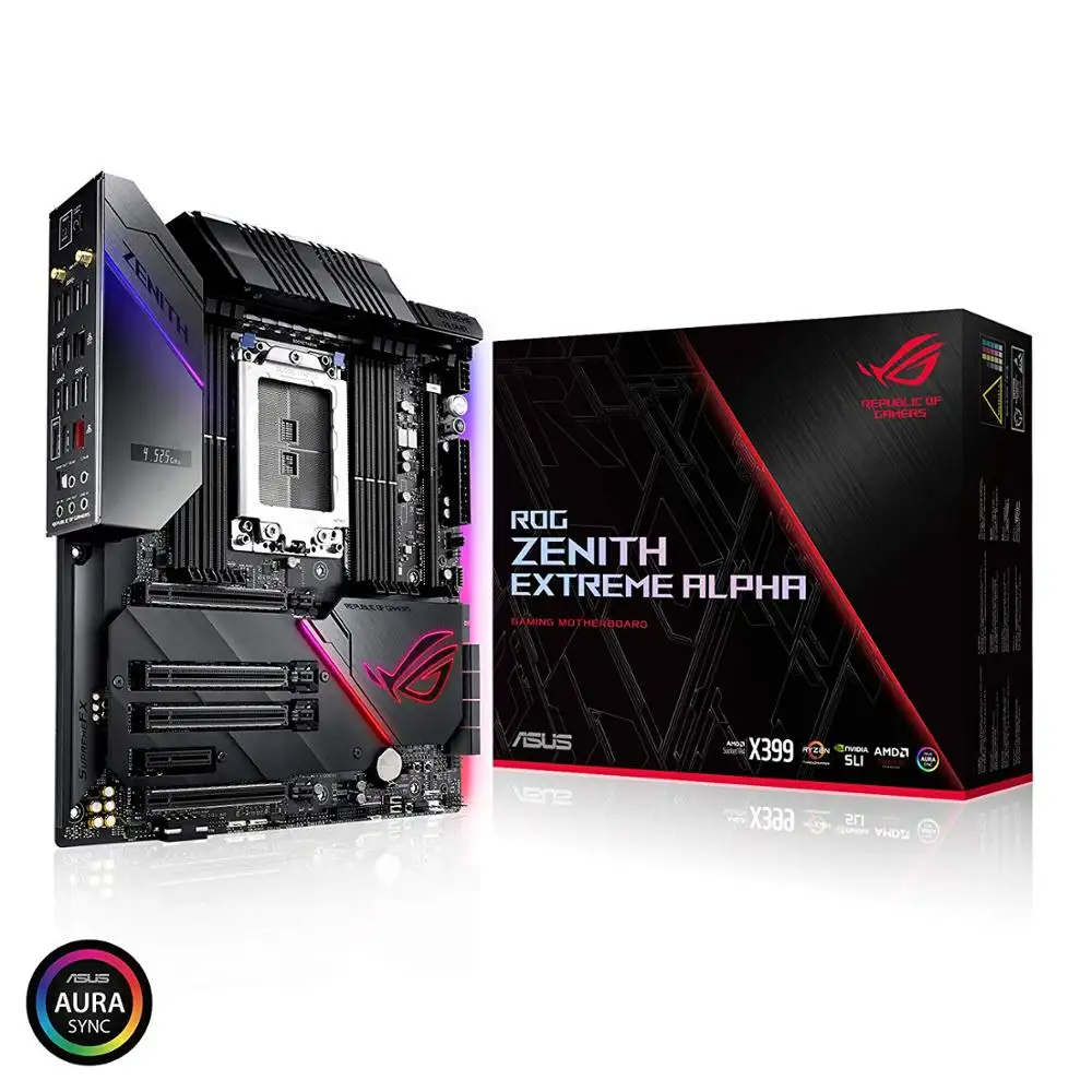 ASUS新しいオリジナルATXAMD X399 ROG Zenith Extreme Alpha SocketTR4マザーボード