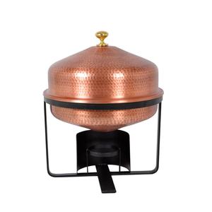 Modern Stainless Steel Chafing Dish with Shiny Copper Hammered Finish <b>Electric</b> <b>Food</b> <b>Warmer</b> for Hotels and Restaurants - Product Image 1