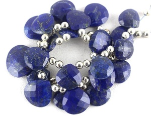 Lapis Lazuli naturel pierres précieuses facettes coeur forme Briolette perles faisant bricolage pierre bleue bijoux en gros AAA Grade étincelles - Product Image 4