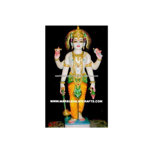 White Makrana Marble <b>Stone</b> Vishnu Statue - Product Image 1