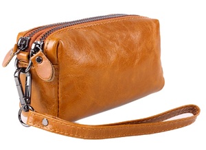 Hot Selling New Small Blue <b>Leather</b> Cosmetic <b>Bag</b>/ Eco- Friendly Blue <b>Leather</b> <b>Make</b> <b>up</b> <b>Bags</b> - Product Image 4