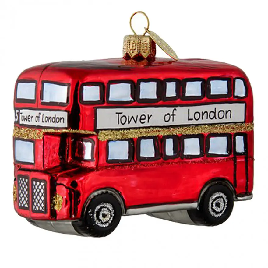 Popüler kırmızı çift katlı otobüs antika teneke para kutusu