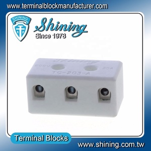 TC-203-A High Temperature 3-Pole 20A Ceramic <b>Terminal</b> Block - Product Image 2