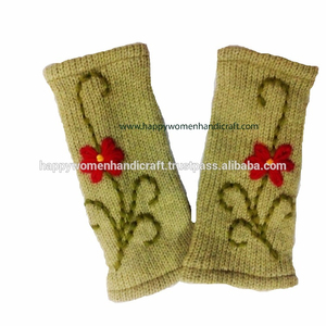 100% laine chauffe-mains pour les sports d'hiver brodés à la main unisexe gants et mitaines assortis pour le ski cyclisme sorties décontractées - Product Image 1