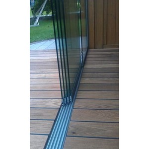 Portes et fenêtres coulissantes <span class=keywords><strong>en</strong></span> aluminium à <span class=keywords><strong>double</strong></span> vitrage insonorisé à 3 rails, design moderne <span class=keywords><strong>pour</strong></span> villa, surface finie - Product Image 5