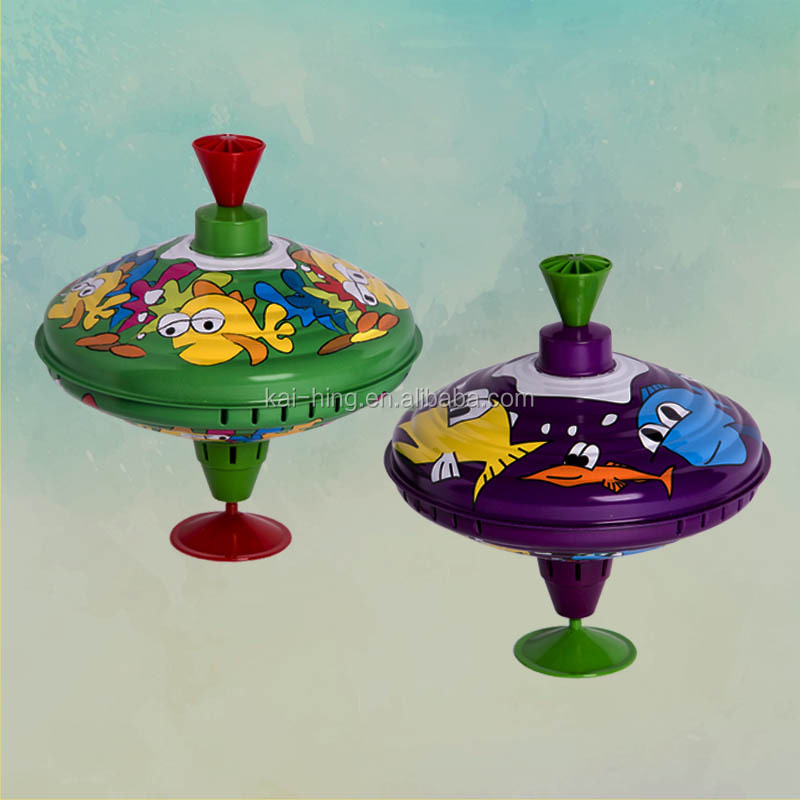 7" Tin Humming Top, 2 asst