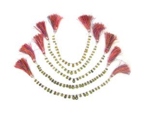 Hermosa circón verde perforado forma de gota facetada Natural Multi piedra preciosa hecha a mano joyería hebras cuentas - Product Image 3