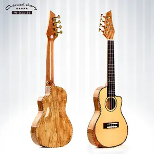 Oriental Cherry Music instruments Ukulele 24 inch solid spruce top with hand guard UK W-D11-24 China guitar wholesale