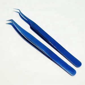 Pince à épiler Plasma Blue Volume en acier inoxydable pince à épiler à isolation 45 degrés avec logo personnalisé - Product Image 6