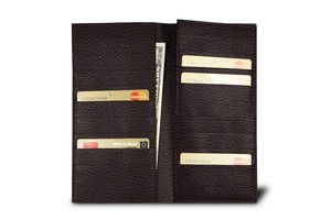 Portatarjetas de bolsillo vertical, cuero genuino, 12, negro - Product Image 5