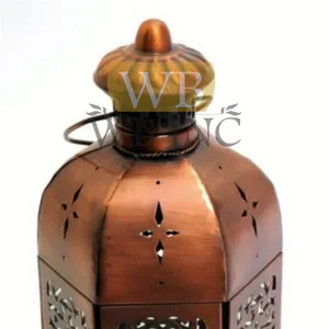 Portavelas y farol de metal marroquí negro hecho a mano para decoración del hogar Navidad y bodas para tarros de velas - Product Image 1