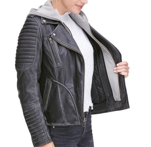 Chaqueta de motorista ajustada a la moda para mujer, prendas de vestir exteriores con cremallera de cuero personalizado, ropa de calle de estilo de carreras de alta calidad, cuero Real - Product Image 5