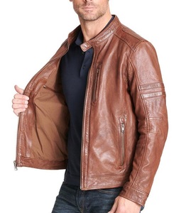 Veste en cuir rustique Veste de moto style motard Veste de mode en cuir véritable classique - Product Image 3