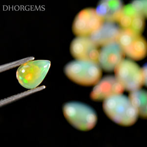 Opale éthiopienne naturelle cabochon cristal pierre gemme opale éthiopienne feu cabochon pierres précieuses en vrac dos plat pierre précieuse - Product Image 6