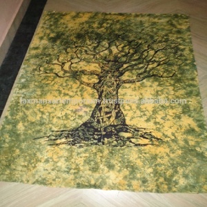 Nuevo diseño de árbol seco impreso sábanas de algodón de Color sólido/tapiz para colgar en la pared al por mayor de La India - Product Image 4
