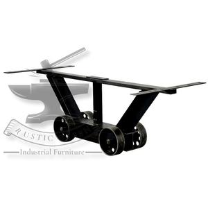 Base de mesa de comedor con manivela Industrial Vintage, patas de muebles de hierro y Metal rústico, ruedas ajustables, diseño contemporáneo para uso en hoteles - Product Image 6