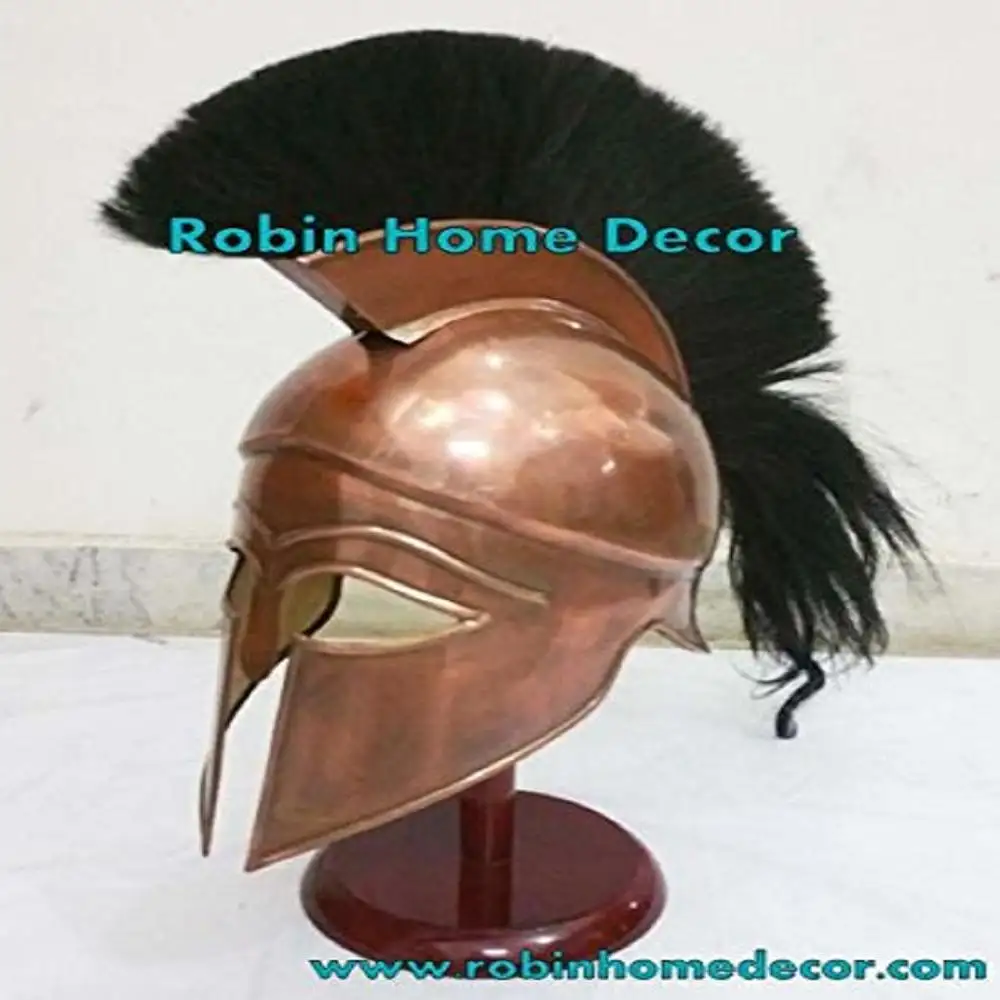 Middeleeuwse Ridder Kruisvaarder Armor Helm W/H Black & Brass Ontwerp Helm