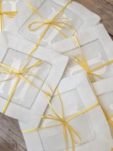 Embroidery Cocktail Linen or Cotton Custom Napkins - Product Image 3