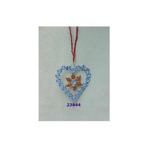 Adorno colgante de Navidad con forma de corazón multicolor hecho a mano para decoración del hogar y del Festival - Product Image 1