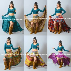 Boho Tribal danza Ibiza falda-falda de baile español falda-ropa de playa-Moda de verano impreso falda - Product Image 2