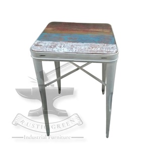 Mesa de bar de madera recuperada de Metal Industrial versátil para restaurante sala de estar al aire libre comedor escuela Hospital dormitorio uso - Product Image 5