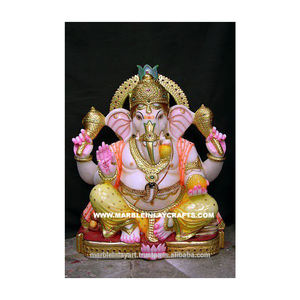 Statue en marbre du dieu Hindu Ganesha - Product Image 1
