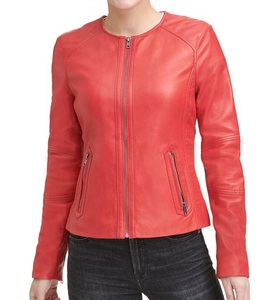 Veste en cuir de motard en peau de mouton bleu pour femme audacieuse finie pour les amateurs de mode Streetwear inspiré de la mode - Product Image 6