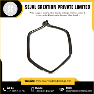 Pendientes de aro redondeados de Plata de Ley 925 informales, accesorios y componentes de joyería - Product Image 2