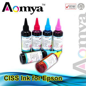 Aomya 100ml UV 염료 잉크 리필 키트 70ml 6 색 EPN L100 L110 데스크탑 프린터 6 색 호환
