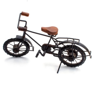 Black Table Decor Sehlf Handmade Iron Metal Craft Mini Decorative Bicycle Cycle <b>Scooter</b> Model Wooden <b>Seat</b> - Product Image 2
